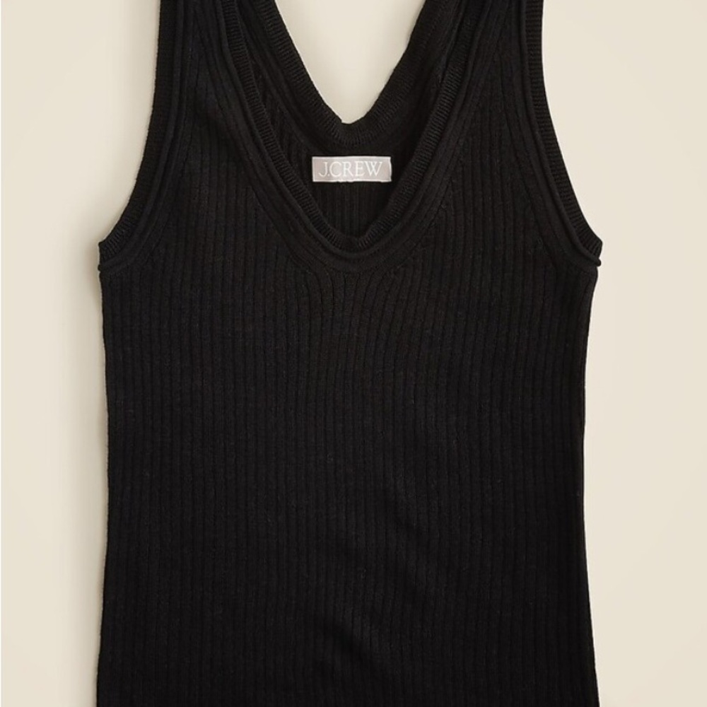 J. Crew Women's Black Merino Linen Tank
